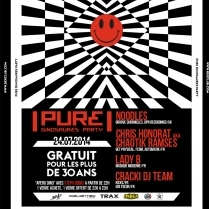 Soiree Paris - PURE DINOSAURE w/ NOODLES  CHRIS HONORAT aka CHAOTIK RAMSES  LADY B  CRACKI DJ TEAM - 24/07/2014 - Techno - Rex Club (Le)