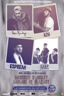 Concert Paris - Paris Hip Hop 2014 : Deen Burbigo  A2H  Set&Match  Espiiem  Beny Le Brownies - 02/07/2014 - Hip Hop - Plage du Glazart (La)